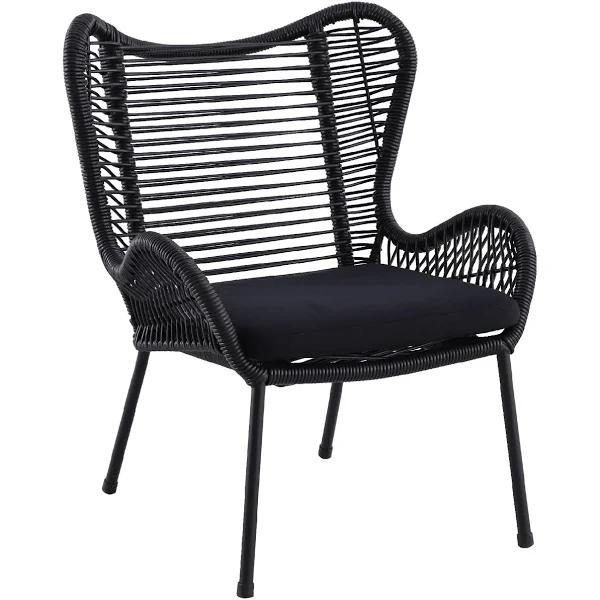 Mimosa Black Wicker Butterfly Chair