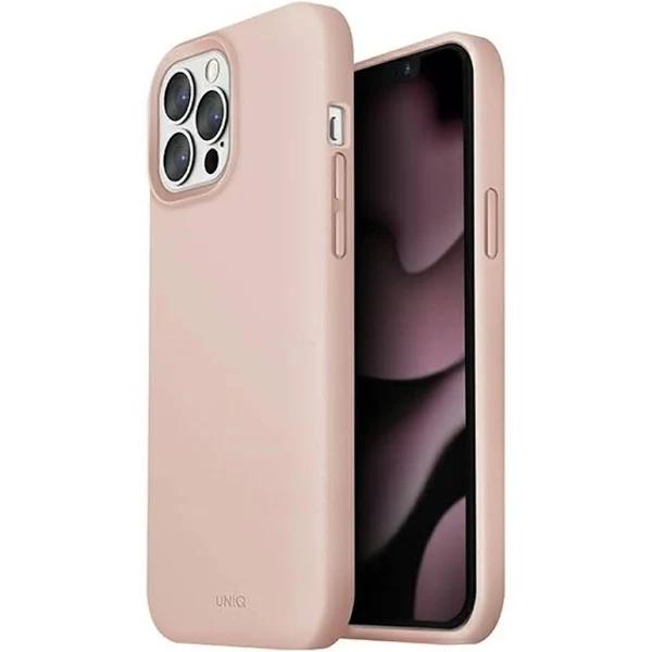 Uniq Lino Silicone Mobile Case Protective Cover For Apple iPhone 13 Pro Max Pink