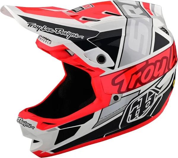 Troy Lee Designs D4 Composite Helmet - Team SRAM White / Glo Red SM