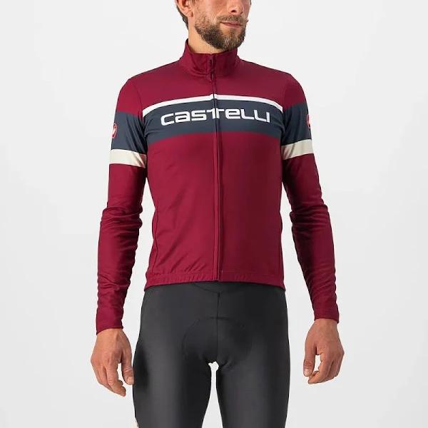 Castelli Passista Long Sleeve Jersey - Bordeaux/Savile Blue/Chalk