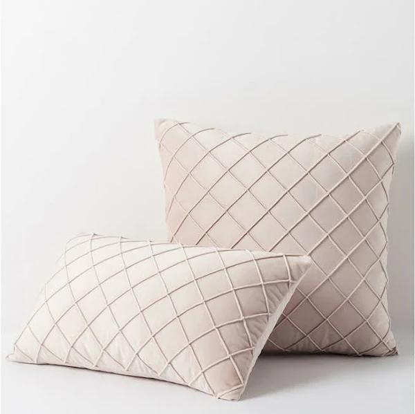 Hyper Cover Diamond Pleated Checked Velvet Cushion Cover