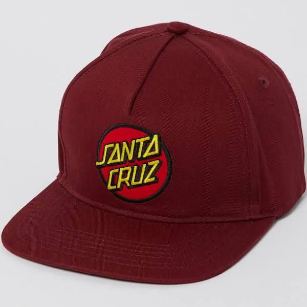 Mens Santa Cruz Classic Dot Patch Cap Maroon Maroon