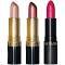 Revlon Lipstick Set, Super Lustrous 3 Piece Gift Set, High Impact, Multi-Finish in Cream, Pearl & Matte, Pack of 3