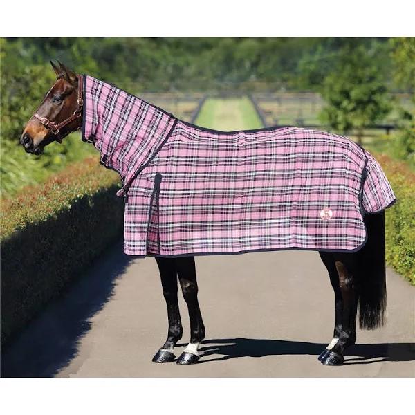 Kool Master PVC Shade Mesh Combo Horse Rug Pink/Navy 5'9"