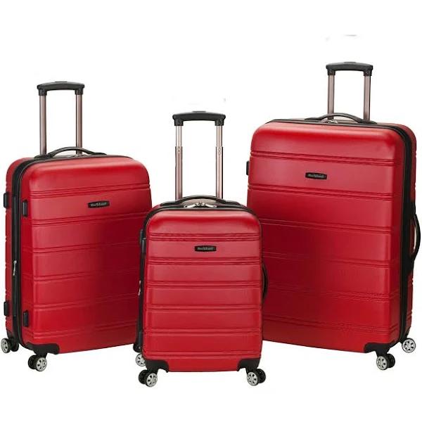 Rockland Melbourne 3-Piece Hardside Spinner Luggage Set - Red - Luggage Sets