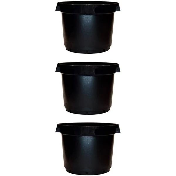 3x Homeleisure Reko Pot Planter W Handle 510mm Black Decorative Garden Decor