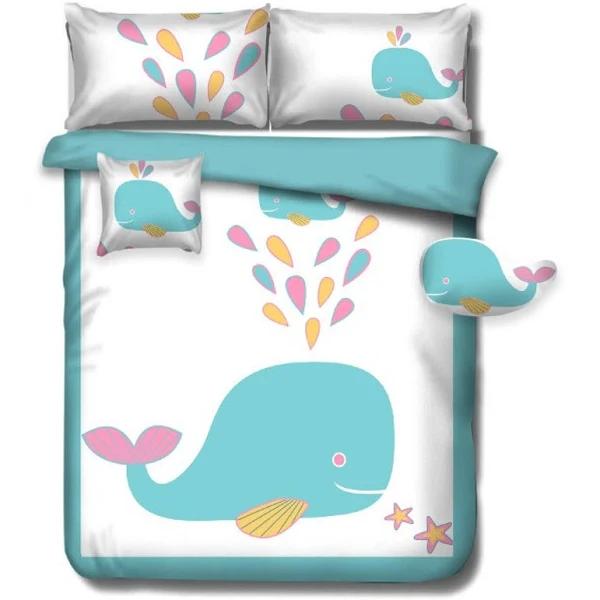 Ramesses 4-Piece Adventure Comforter Set Single-Baby Blue Whale