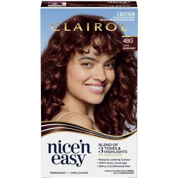 Clairol Nice 'n Easy 4BG Natural Burgundy Permanent Hair Colour