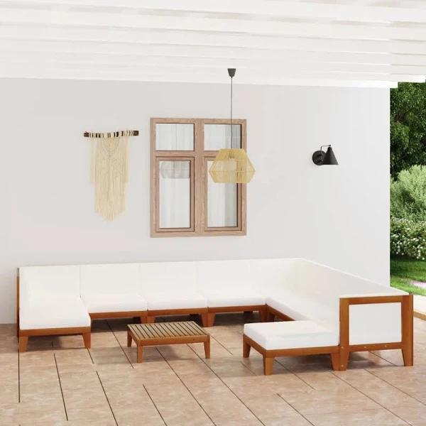 vidaXL 11 Piece Garden Lounge Set With Cushions Solid Acacia Wood