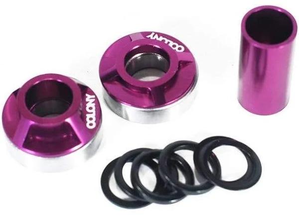 Colony BMX Bottom Bracket Set - Mid Bb - 19mm - Purple - AfterPay & zipPay Available