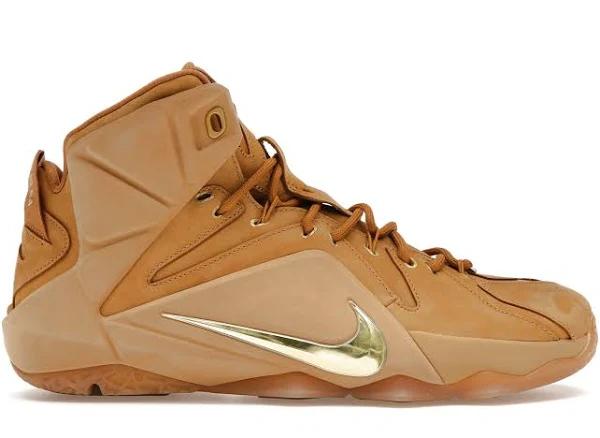 Nike LeBron 12 Ext 'Wheat' Sneakers | Brown | Men's Size 8.5