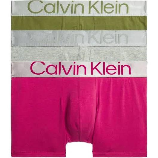 David Jones Calvin Klein Trunk 3pk in Olive Branch Multi, Size Large