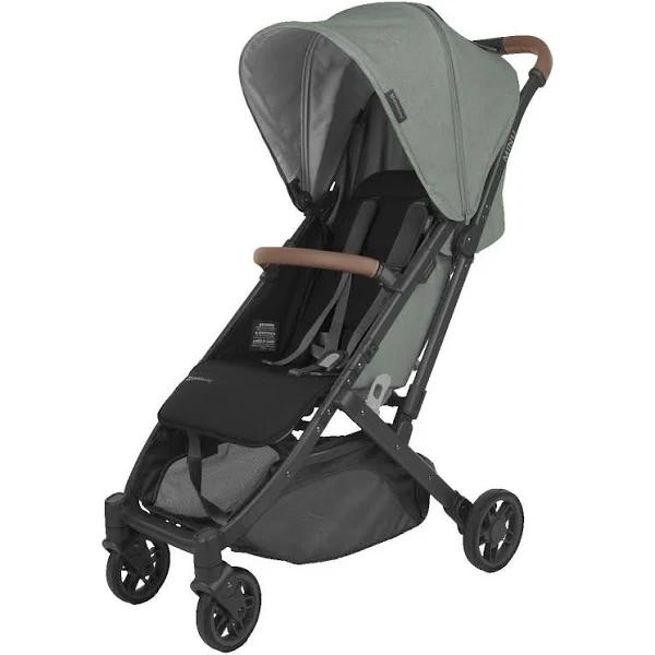 UPPAbaby Minu Stroller V2, Green Melange/Carbon/Saddle Leather (Gwen)