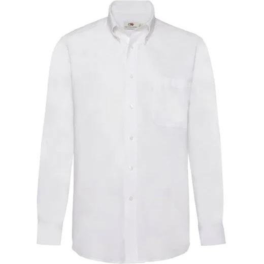 Fruit of The Loom Mens Long Sleeve Oxford Shirt White M