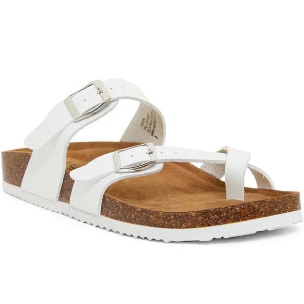 Ravella Deva Sandal in White Smooth, Size 7 AU