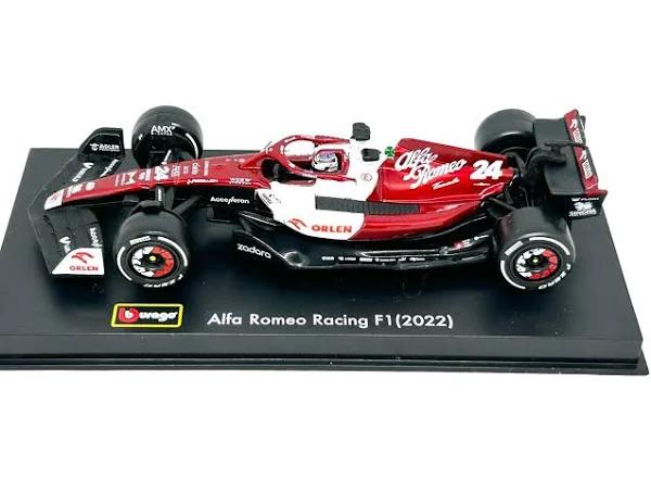 Bburago 1/43 Race 2022 F-1 Alfa Romeo C42 #24 Zhou Diecast Formula 1 With Driver