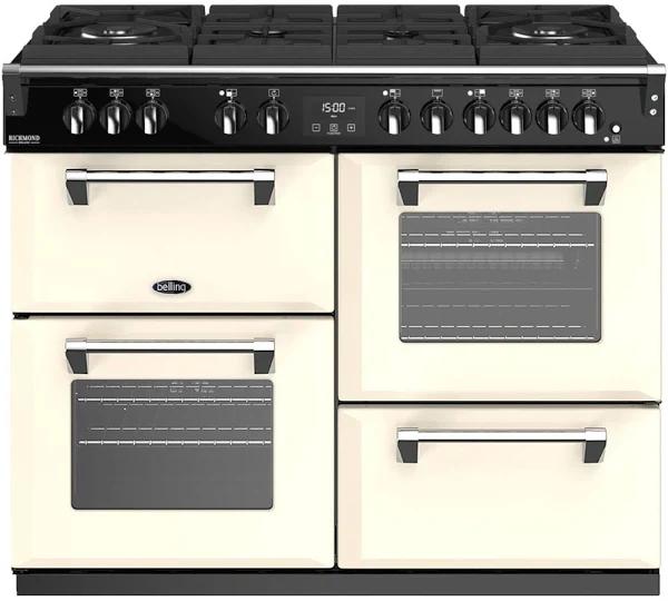 Belling 1100mm Richmond Deluxe Dual Fuel Gas-Through-Glass Range Cooker - Cream