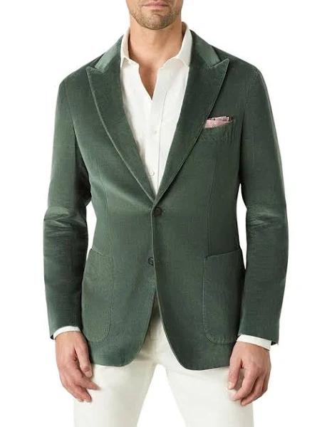 MJ Bale Ziggy Washed Velvet Jacket in Eucalyptus Green 42