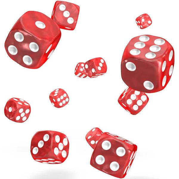 Oakie DOAKIE Dice D6 12 mm Marble - Red (36)