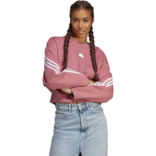 adidas-Future Icons 3-Stripes Sweatshirt-Women-Pink Strata-L