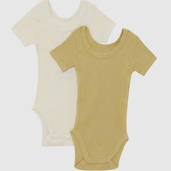 Bonds Toddler Organic Cotton Rib Shortsleeve Bodysuit 2 Pack Size: 12-18 Months