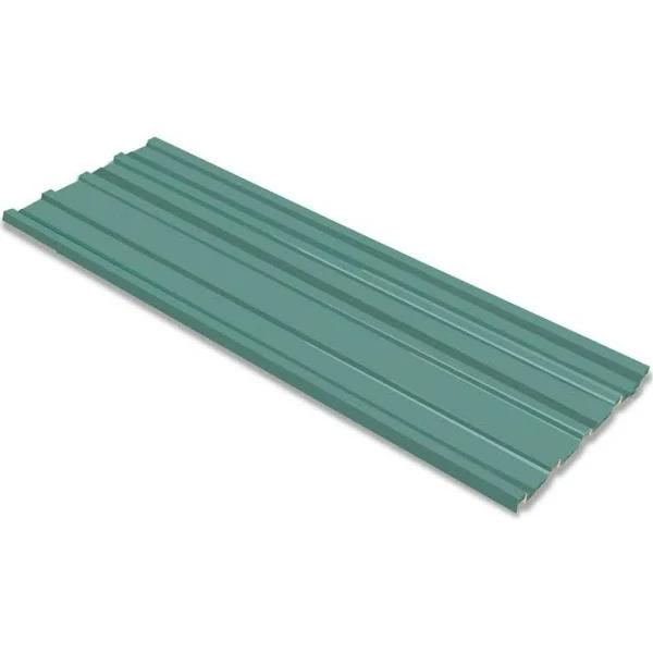 Roof Panels 12 Pcs Galvanised Steel Green