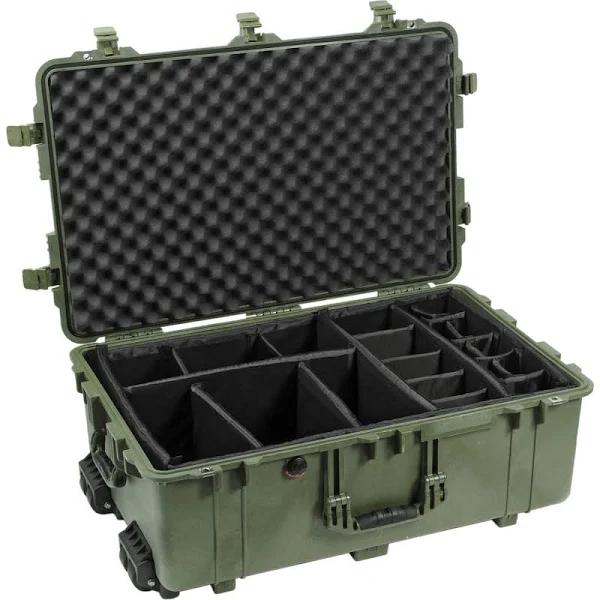 Pelican 1650 Olive Green Case with Padded Dividers