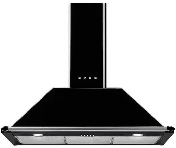 Smeg 90cm Black Canopy Rangehood KT90BLA