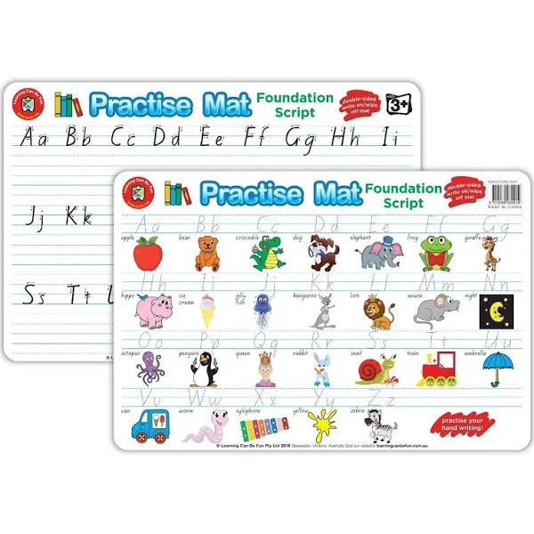 Learning Can Be Fun - Practise Mat - Handwriting Foundation Script