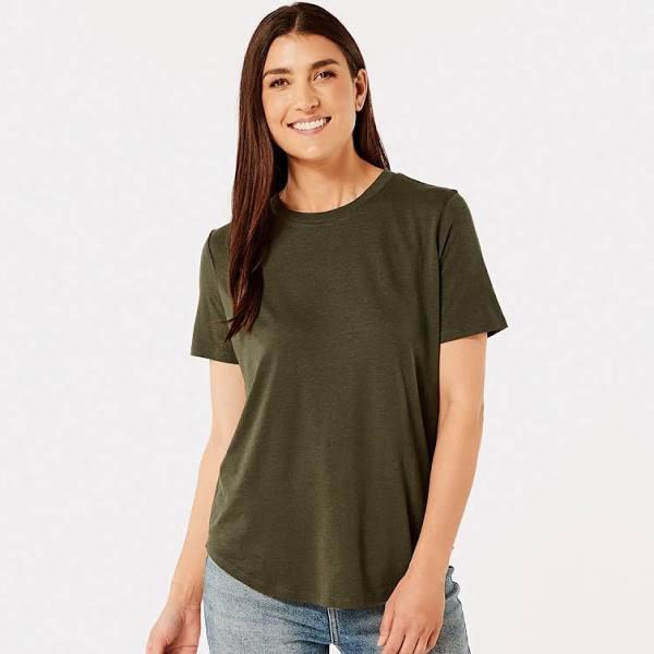 Kmart Short Sleeve Cotton Modal T-shirt-Oliv Green Size: 6