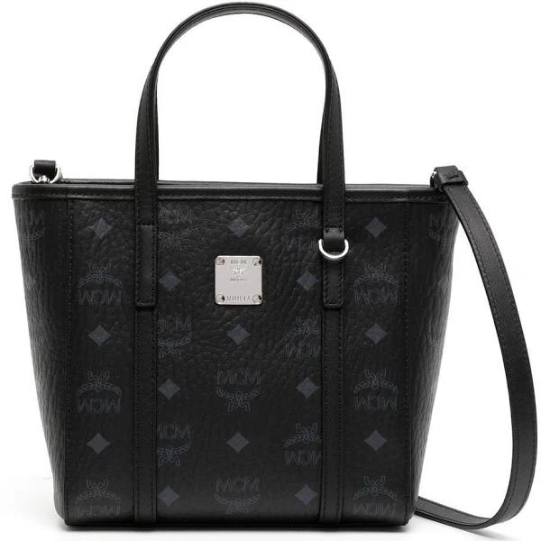 MCM Aren Top-Zip Shopper in Visetos Black Visetos