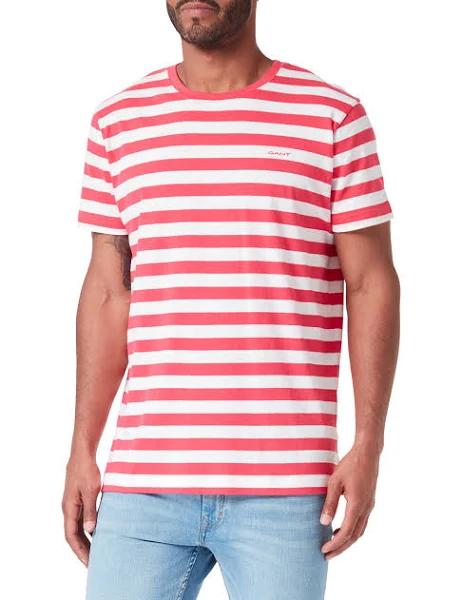 David Jones Gant Multistripe T-Shirt in Magenta Pink, Size 2XL