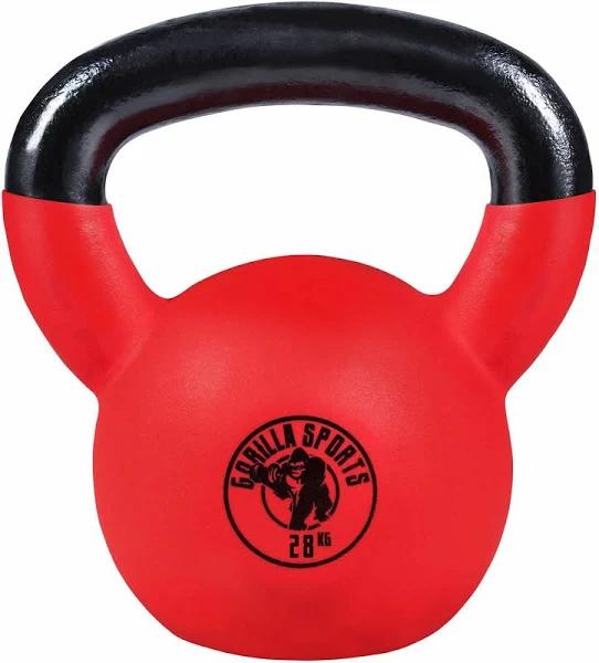 Gorilla Sports Rubber Coated Kettlebell 28kg