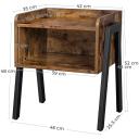 VASAGLE Rustic Brown and Black Side Table