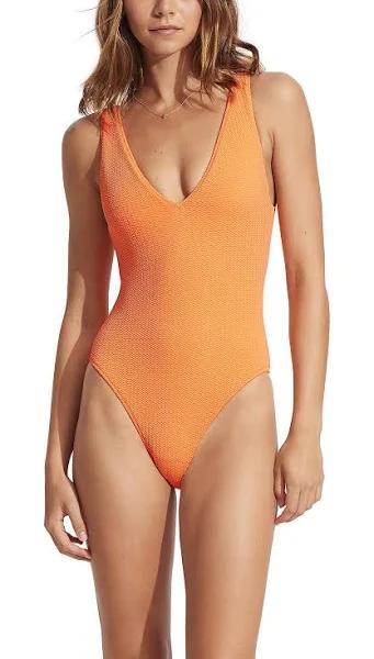 Seafolly Womens Tango Sea Dive V-Neck Swimsuit 14