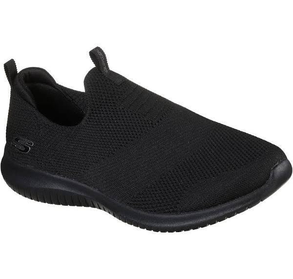 Womens Skechers Ultra Flex - First Take Wide Black/Black Running Sport Shoes 6 US / Black/Black