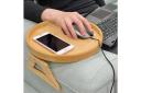 Side Tables Natural Bamboo Sofa Armrest Clip-on Tray, Ideal For Remote/Drinks/Phone