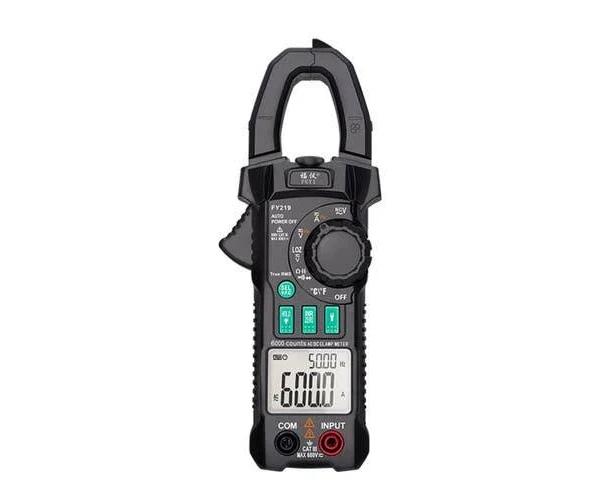 Fuyi AC DC Inrush Current Clamp Meter 6000 Count Automatic Range Clamp Multimeter Temperature Testing Multifunctional Dual Display True RMS AC DC