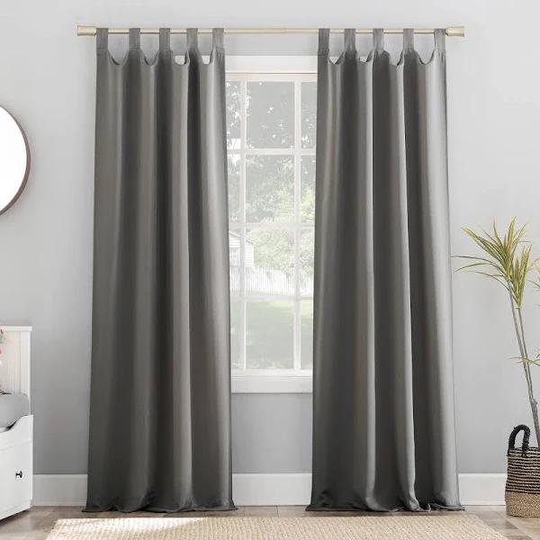 Sun Zero Brant Zero Sun Solid Blackout Thermal Tab Top Single Curtain Panel