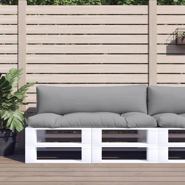 Pallet Cushions 2 Pcs Grey Fabric vidaXL