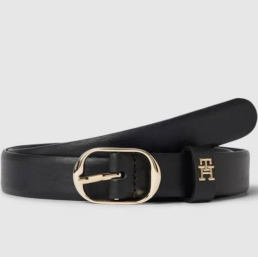 Casual Leather Monogram Belt Black 85 at Tommy Hilfiger