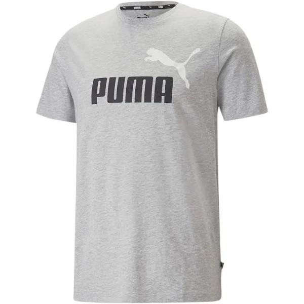 Puma Essentials+ 2 Colour Logo Tee. Mens. Light Gray Heather 3XL