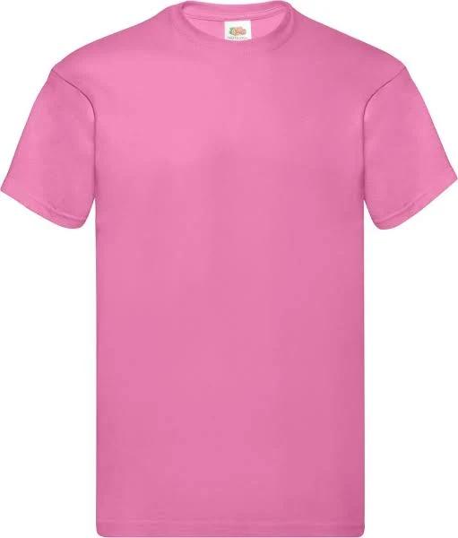 Fruit of The Loom Mens Original T-Shirt Rose Pink L Cotton Mens T-Shirt