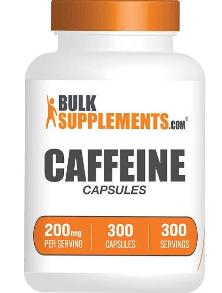 BulkSupplements Caffeine Capsules (200 mg) (300 Gelatin Capsules)