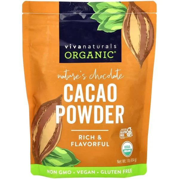 Viva Naturals, Organic Cacao Powder, 1 lb (454 g)