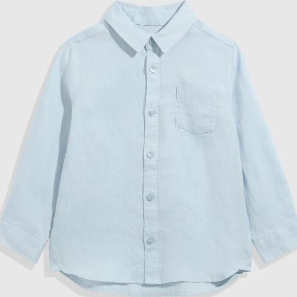 Country Road Boys Organically Grown Shirt Pale Blue in Size 3 | 100% Linen