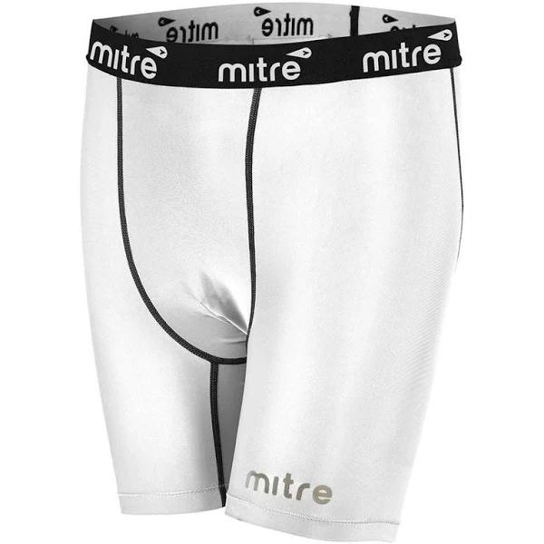 Mitre Neutron Compression Shorts Size SM Men Sports Activewear Gym Tights White