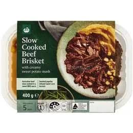 Woolworths Slow Cooked BBQ Beef Brisket with Sweet Potato Mash 400g