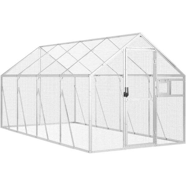 vidaXL Aviary Silver 1.79x4x1.85 M Aluminium