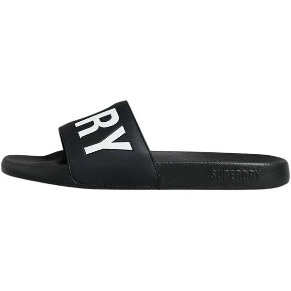 Superdry Code Core Pool Sliders - Black & White